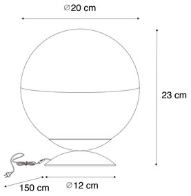 Retro tafellamp zwart met helder glas - Eclipse Retro E27 bol / globe / rond Binnenverlichting Lamp