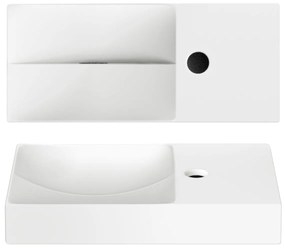 Clou Vale keramische fontein 45cm met kraangat rechts wit mat