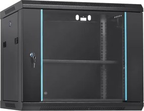 VEVOR 9U wandgemonteerde netwerkserverkast 60x45x50cm, 14,8"/37,6 cm diepe serverkastbehuizing ca. 200 lbs. Op de vloer gemonteerde laadcapaciteit, met afsluitbare glazen zijpanelen, voor IT-apparatuur, A/V-apparatuur