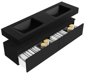 Zaro Alan badmeubel 160cm urban 2 lades met vrijhangende wastafel cloud dubbel 2 kraangaten urban