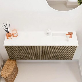 Mondiaz Joya 100cm toiletmeubel dusk met wastafel faye rechts 1 kraangat talc