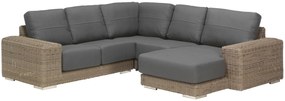 4 Seasons Outdoor | Kingston hoekbank pure met chaise longue links  Loungeset    antraciet weerbestendig