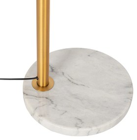 Booglamp brons met marmer en amber glas 3-lichts - Nina