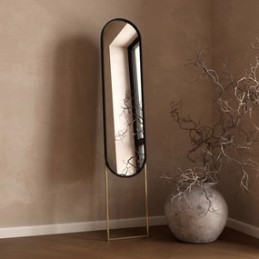 Muurspiegel Zwart Met Goud - 315x175cm