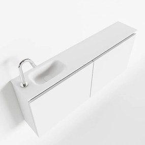 Mondiaz Ture 120cm toiletmeubel talc met wastafel talc links 1 kraangat
