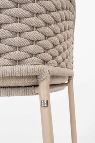 4 Seasons Outdoor Eros tuinset latte met teak Prado tafel Ø 130 cm  Tuinset    beige weerbestendig