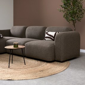 Bruine Hoekbank Chaise Longue Links