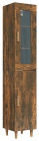 vidaXL Hoge kast 34,5x34x180 cm bewerkt hout gerookt eikenkleurig