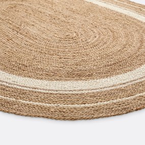 Ovalen vloerkleed in jute, Aftas