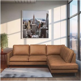 Hoekbank - Stuart - rechts - Lederlook Missouri cognac 03