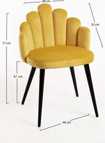 Set 4 Hand Fluwelen Stoelen Zwarte Poten