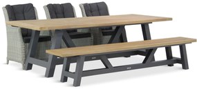 Tuinset 6 personen 260 cm Wicker Grijs Garden Collections Buckingham/Trente