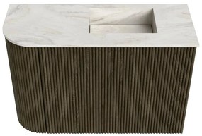Mondiaz Joya DLux 60cm toiletmeubel ronding links shadow met wastafel faye rechts zonder kraangat ostra