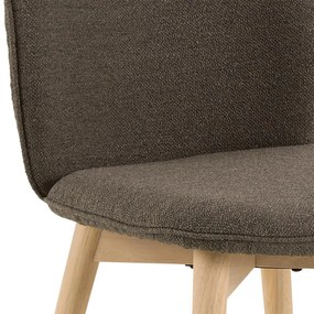 Eetkamerstoel Met Houten Poten Taupe Boucle