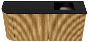 Mondiaz Joya 90cm toiletmeubel ronding links oak met wastafel faye rechts 1 kraangat urban