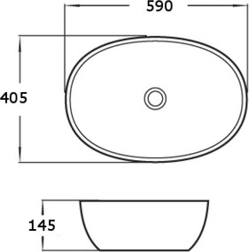 Mexen Viki opbouwwastafel 59 x 40 cm, wit - 21056000