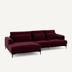 XL hoekbank links in fluweel, MARSILE
