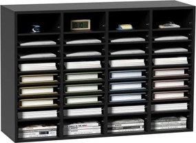 VEVOR 997 x 305 x 680 mm brievenbak bureau organizer, 2,3-5,6 cm verstelbaar A4 stapelbaar liggend, papierlade, opbergsysteem bureau organizer, archivering (zwart, 36 compartimenten)