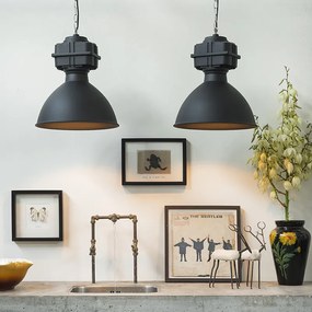 Industriële hanglamp klein mat zwart - Sicko