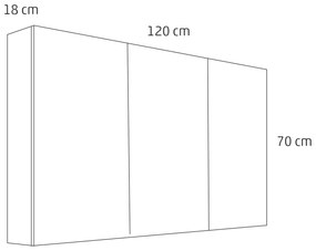 Differnz Reno spiegelkast 120cm eiken