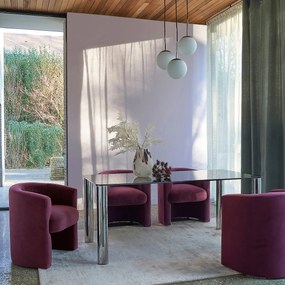 Hanglamp in metaal en opaline, Theide