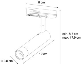 Moderne spot donker brons voor railsysteem 1-fase  - Iconic Ivy