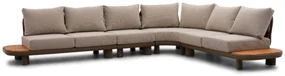 Hoek loungeset 6 personen Aluminium/Rope /Teak Taupe Santika Furniture Santika