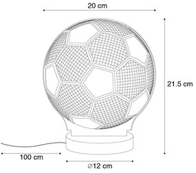 Neon tafellamp transparant incl. LED dim to warm - Soccer Design rond Binnenverlichting Lamp