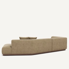 Hoekbank links open in stonewashed fluweel, JACOPO