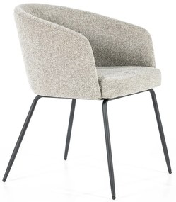 Eleonora Astrid Lichtgrijze Boucle Eetkamerstoel Modern