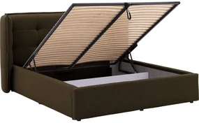 Goossens Gestoffeerd Bedframe Canon, 140 x 200 cm met storage, met 2x lattenbodem