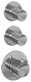 Brauer Chrome Carving complete inbouw regendouche set 02 met 30cm douchekop, rechte muurarm en staafhanddouche chroom