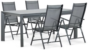 Tuinset 4 personen 180 cm Aluminium/textileen Grijs Domani Furniture Carino/Alicante