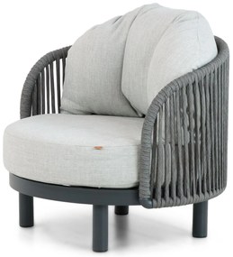 Stoel en Bank Loungeset 2 personen Aluminium/rope Grijs  Santika Furniture Santika