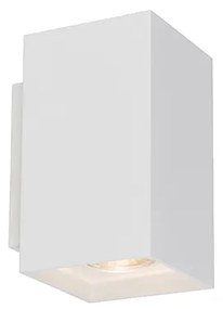 Moderne wandlamp wit vierkant 2-lichts - Sandy Design, Modern GU10 Binnenverlichting Lamp