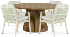 Tuinset Ronde Tuintafel 4 personen 140 cm Aluminium/rope Grijs  Coco Sevilla/Fungo