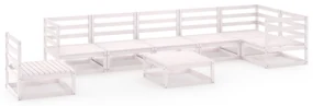 vidaXL 8-delige Loungeset massief grenenhout wit