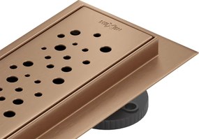 Mexen Flat 360° M12 draaibare lineaire afvoer 50 cm, geborsteld koper - 1C21050-40