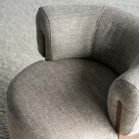 Fauteuil Met Hout Draaibaar Taupe
