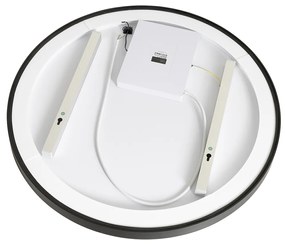 Badkamerspiegel zwart 70 cm incl. LED 3-staps dimbaar met touch rond - Miral