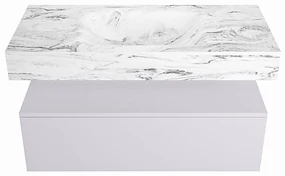 Mondiaz Alan DLux badmeubel 100cm cale 1 lade met wastafel glace midden zonder kraangat