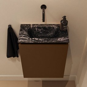 Mondiaz Ture DLux toiletmeubel 40cm rust met wastafel lava midden zonder kraangat