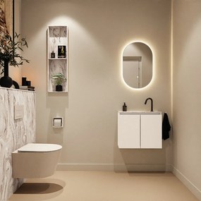 Mondiaz Ture DLux toiletmeubel 60cm talc met wastafel glace midden met kraangat