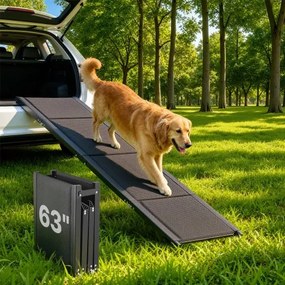 VEVOR Hondenhelling, 160 x 43,2 cm, Opvouwbare hondenoprijplaten voor middelgrote en grote honden tot 113 kg, Hondentrap met antislip Oxford-stofoppervlak, Draagbare instaphulp voor SUV's en vrachtwagens