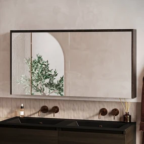 Fontana Basic spiegelkast 117cm met 2 deuren kasteel bruin