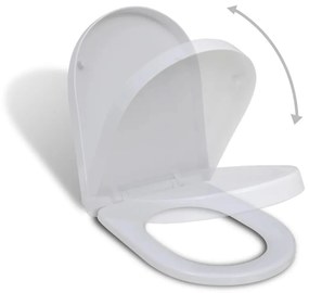 vidaXL Toiletbril soft-close vierkant wit