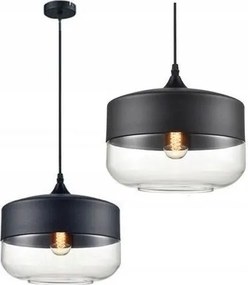 Hangende glazen plafondlamp Zenit D Zwart