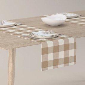 Dekoria Rechthoekige tafelloper, wit-beige geruit, 40 x 130 cm