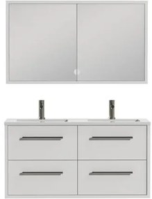 Tiger Boston badmeubel met spiegelkast en witte wastafel 120cm wit