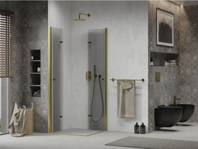 Mexen Lima Duo douchecabine vouwbaar 90 x 90 cm, transparant, goud - 856-090-090-50-00-02